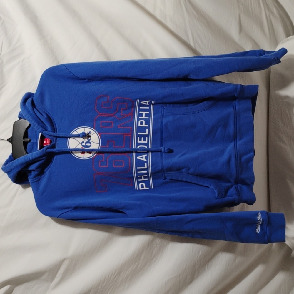 (A-73) SALE! Mitchell & Ness Philadelphia 76ers Hoodie Sz.M Gently Worn